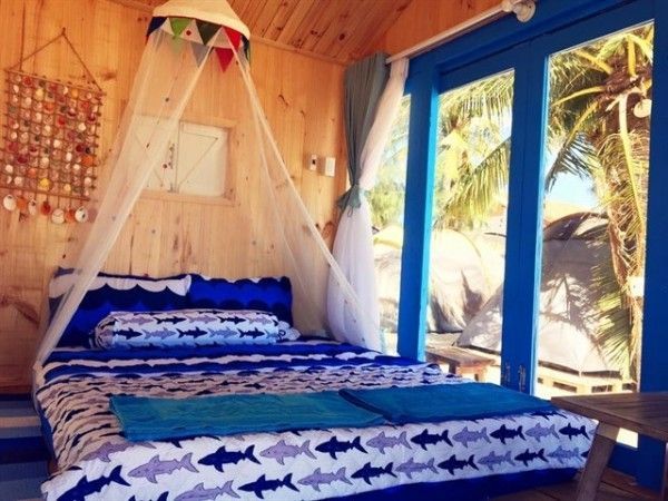 Phòng Beach Huts phù hợp với những du khách thích sự thoải mái, tiện nghi.