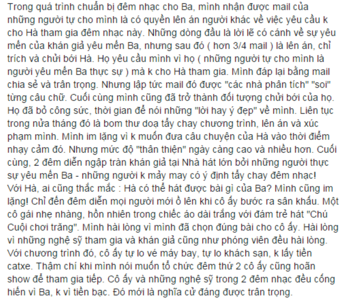 Bông Mai chia sẻ câu chuyện bị khán giả đe dọa vì "dám" cho Hồ Ngọc Hà hát.